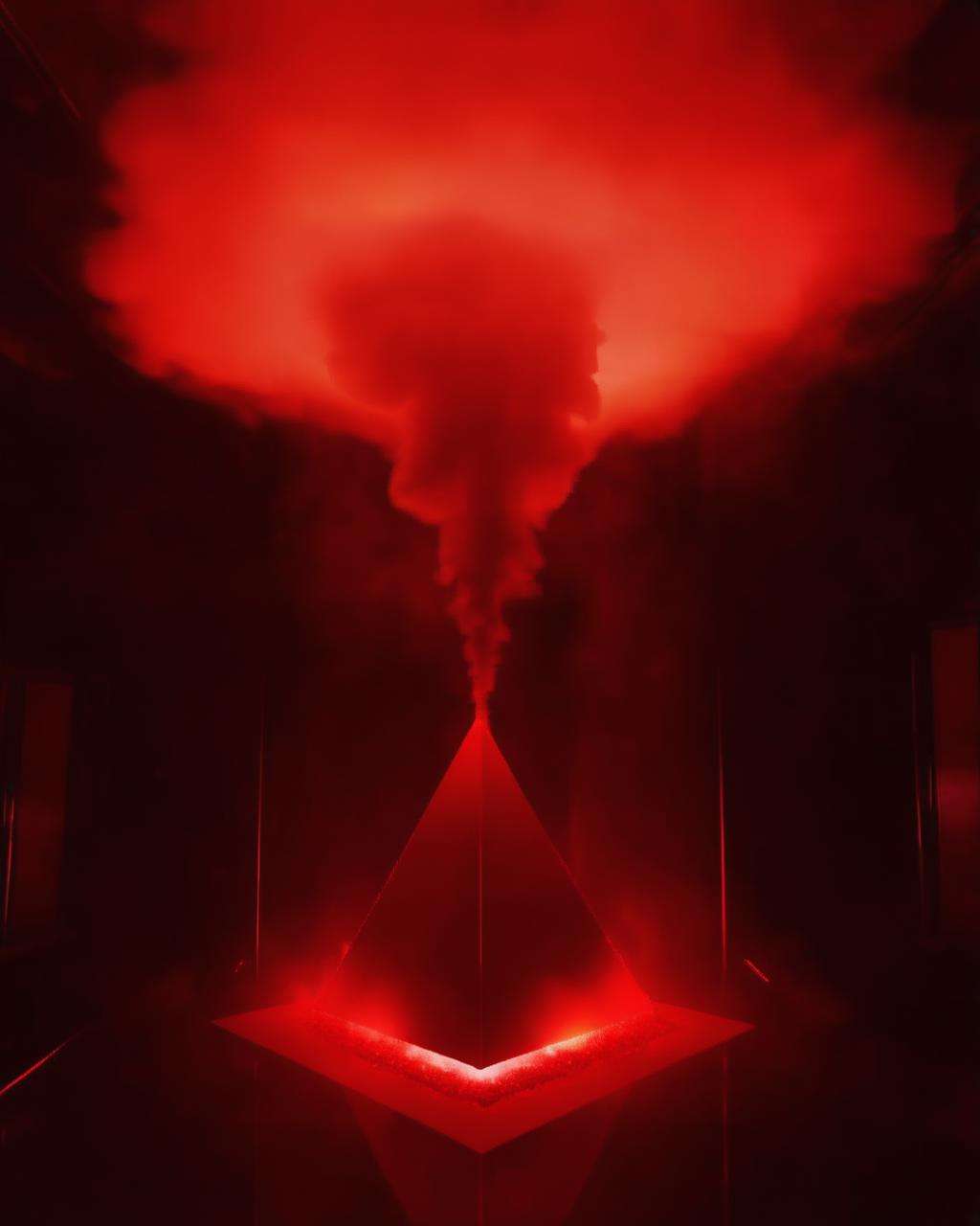 (  beyond_the_black_rainbow ) ,  a large white object is in the dark with smoke coming out of it's back end and a red light coming out of it, Eden Box, volumetric, a screenshot, video art<lora:beyond_the_black_rainbow-sdxl:1.0>