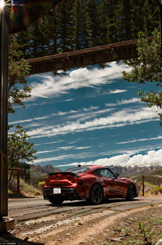 color photo of Supra Toyota car
A vibrant image of a sleek and powerful Supra Toyota car, its body shining under the sun. The metallic red paint glistens, accentuating the car's aerodynamic curves and aggressive lines. The photo captures the essence of speed and precision, with the Supra in motion, leaving a trail of dust and tire marks behind. The environment is a winding mountain road, surrounded by lush greenery and breathtaking scenery. The atmosphere is exhilarating, with a sense of freedom and adrenaline in the air. The photo is taken with a high-end Nikon D850 camera, using a wide-angle lens to capture the entirety of the car and the stunning landscape. The camera settings are optimized to emphasize the vibrant colors and sharp details. Directed by Christopher Nolan, cinematography by Hoyte van Hoytema, photography by Annie Leibovitz, and fashion design by Karl Lagerfeld.