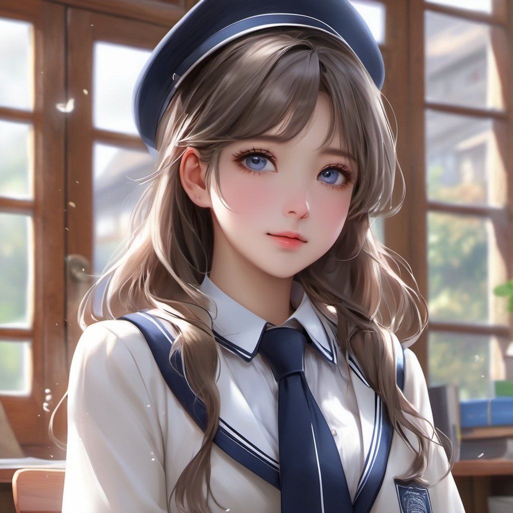 ((masterpiece:1.5)), ((best quality:1.5)), ((ultra_highres:1.5)), 8k, 1girl, school, detailed_skin, ((beautiful_eyes_detailed)), school uniform, trending on pixiv, anime, HD, 