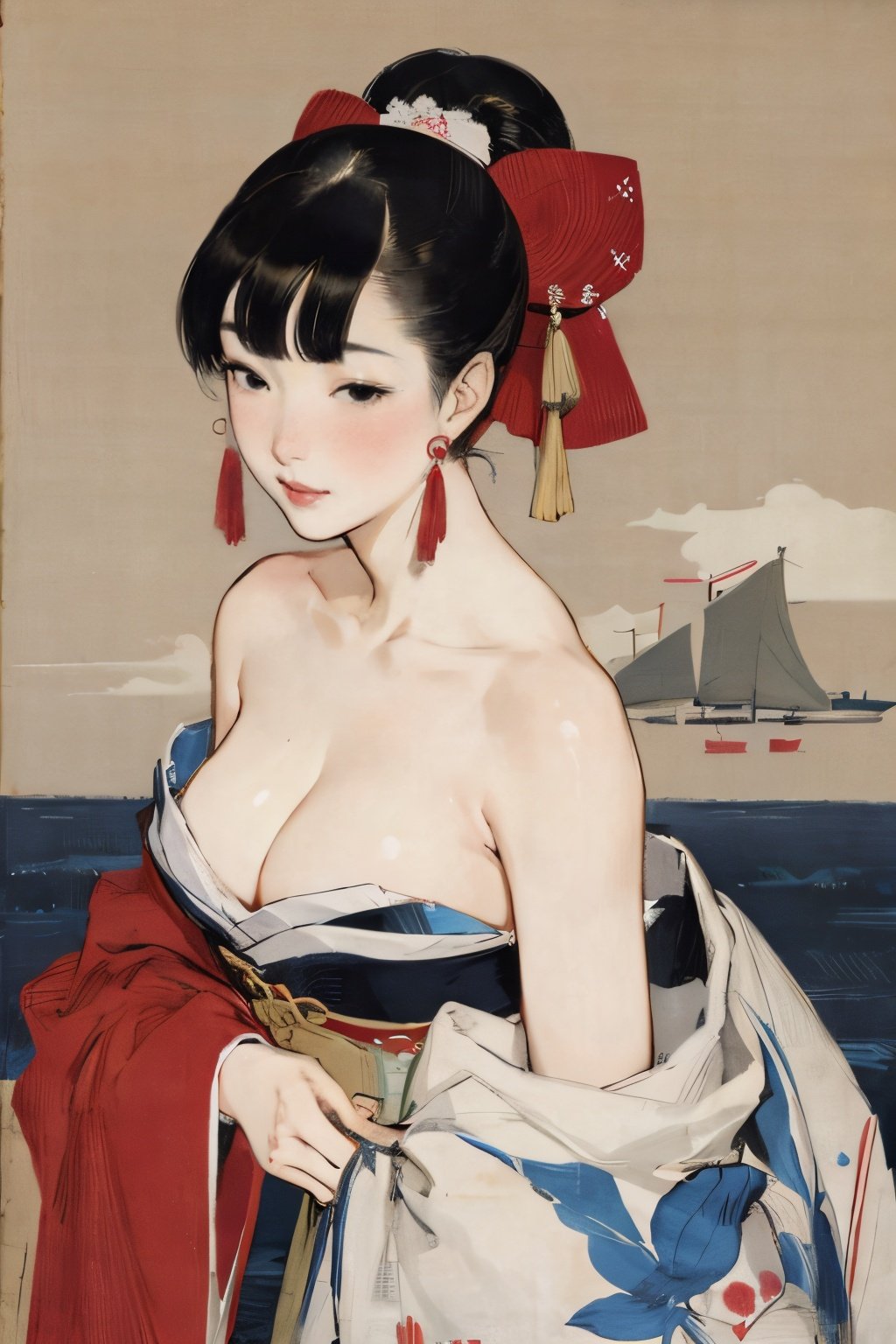 1girl,(art by Kitagawa Utamaro:1),