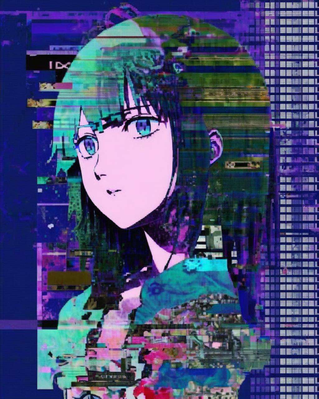 anime girl :1.3 , Layers of glitched textures and distorted visuals stack upon each other, creating a multi-dimensional collage that mirrors the intricate layers of breakcore compositions:1.5, layers of glitched textures:1.2, distorted visuals:1.2, stack upon each other:1.1, multi-dimensional collage:1.1, intricate layers:1.1, breakcore compositions:1.2. , breakcore<lora:breakcore_sdxl:1.0>