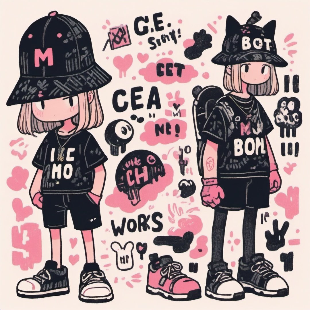 hat,shorts,baseball cap,1boy,shirt,male focus,shoes,short sleeves,solo,limited palette,gloves,holding,standing,closed mouth,heart,blush stickers,v-shaped eyebrows,full body,backwards hat,bule theme,