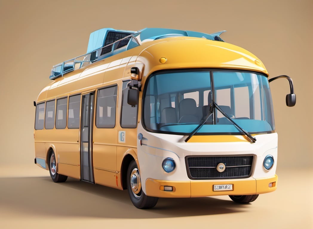 3d toon style, 3d render style,detailed, bus, sci-fi