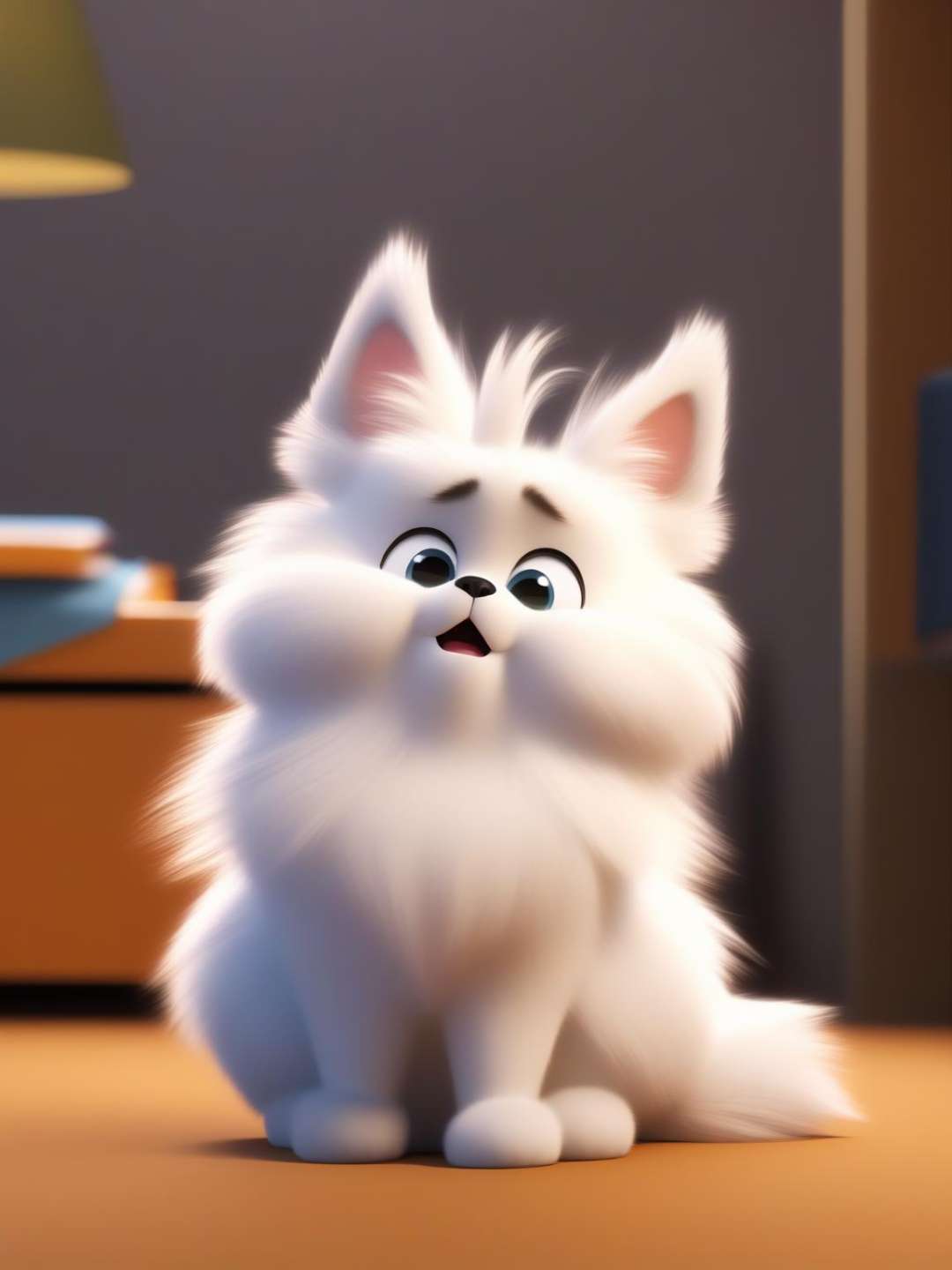 Whining, complaining furry, fluffy ball that looks unhappy, 