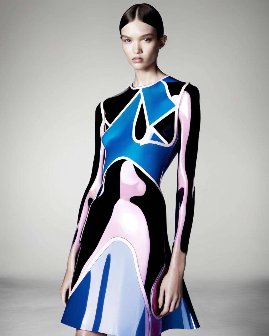 ( glide_fashion ), woman model dressed by Christopher Kane, fashion photography, beauty, <lora:Glide_fashion_sdxl:1.0>