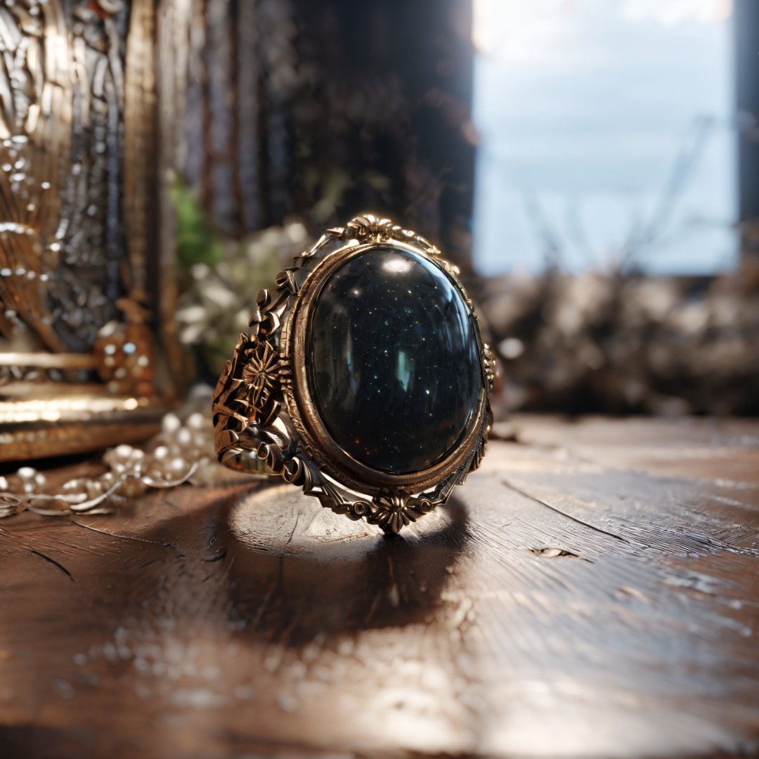 (dark magic), (grim), focus on a ring ,(intricate details), (hyperdetailed), 8k hdr, high detailed, lot of details, high quality, soft cinematic light, dramatic atmosphere, atmospheric perspective,<lora:sdxl_lora_rustako:0.8>