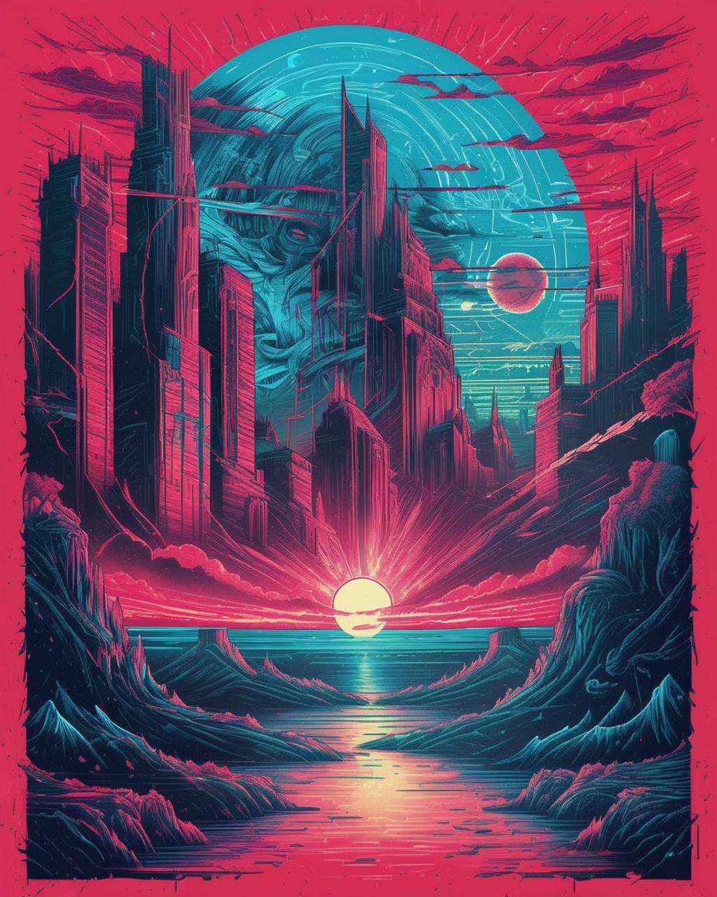 a overprint effect , overprint_effect , overlayed, digital art selected for the , in the style dan mumford artwork, josan gonzales and dan mumford, dan mumford. concept art, <lora:Overprint_effect_sdxl:1.0>