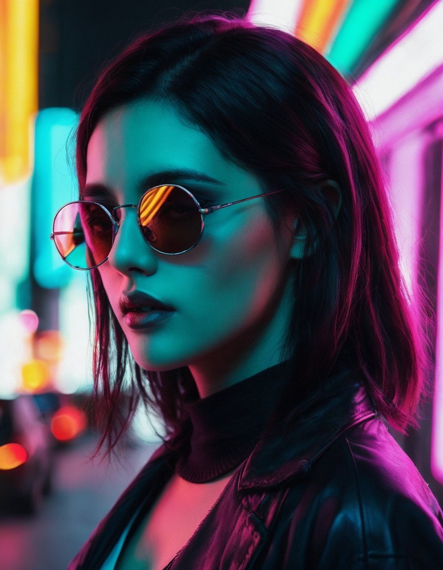 coocolor,coocolor, coocolor,,, 1girl, solo, sunglasses, lips, tinted eyewear, , hologram, black hair, long hair, , cyberpunk, portrait,,, 
