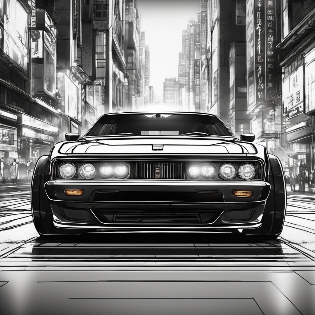 cinematic (illustration:1.3) anime artwork breathtaking (masterpiece:1.1), (best quality:1.1), (ultra highres:1.1), (Hyperrealistic:1.2) 4K Unity Wallpaper, retrofuturistic car, (front angled view:0.5), low view, cyberpunk, wide fender flares, deep rims, racing wheels, (cinematic lighting:1.1), depth of field, bokeh, night time, city, neon lights in style of  ,  pen, ink, pencil, sketch . award-winning, professional, highly detailed . anime style, key visual, vibrant, studio anime, highly detailed .  professional, 4k,, cinematic film still  . shallow depth of field, vignette, highly detailed, high budget, bokeh, cinemascope, moody, epic, gorgeous, film grain, grainy, breathtaking  . award-winning, professional, highly detailed, horror-themed  . eerie, unsettling, dark, spooky, suspenseful, grim, highly detailed, long exposure photo of  . Blurred motion, streaks of light, surreal, dreamy, ghosting effect, highly detailed, pencil sketch
