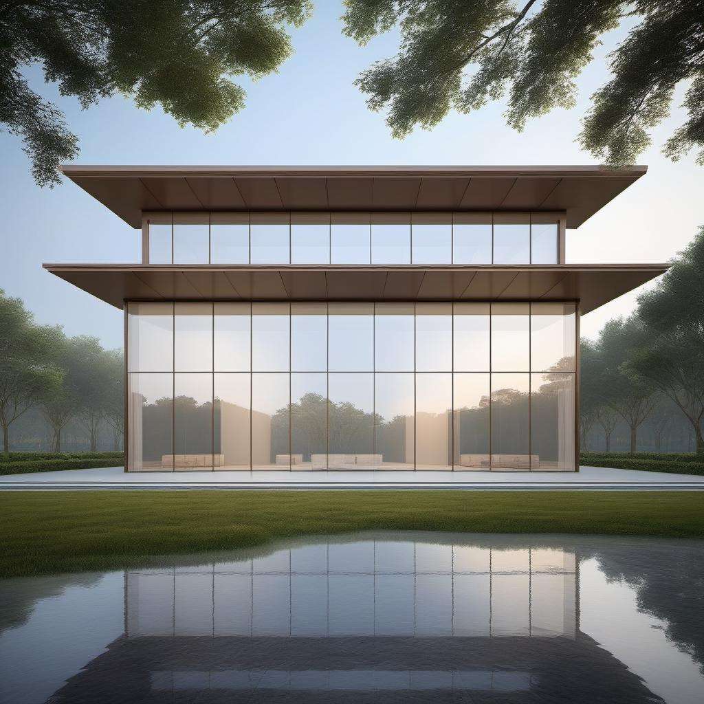 (masterpiece), best quality,8K,no humans,shifanqu, demonstration area, outdoors,building,scenery, tree, sky, reflection, grass, water, window, <lora:ZSDemonstrationV1.0:0.5>