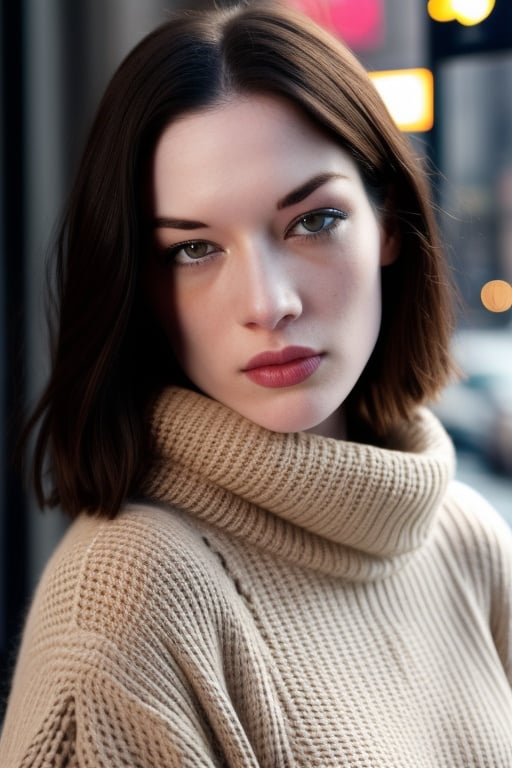 photo of wo_stoya02, wearing a oversized sweater, in new york city, head and shoulders, detailed skin, 20 megapixel, canon eos r3, detailed skin, detailed, detailed face