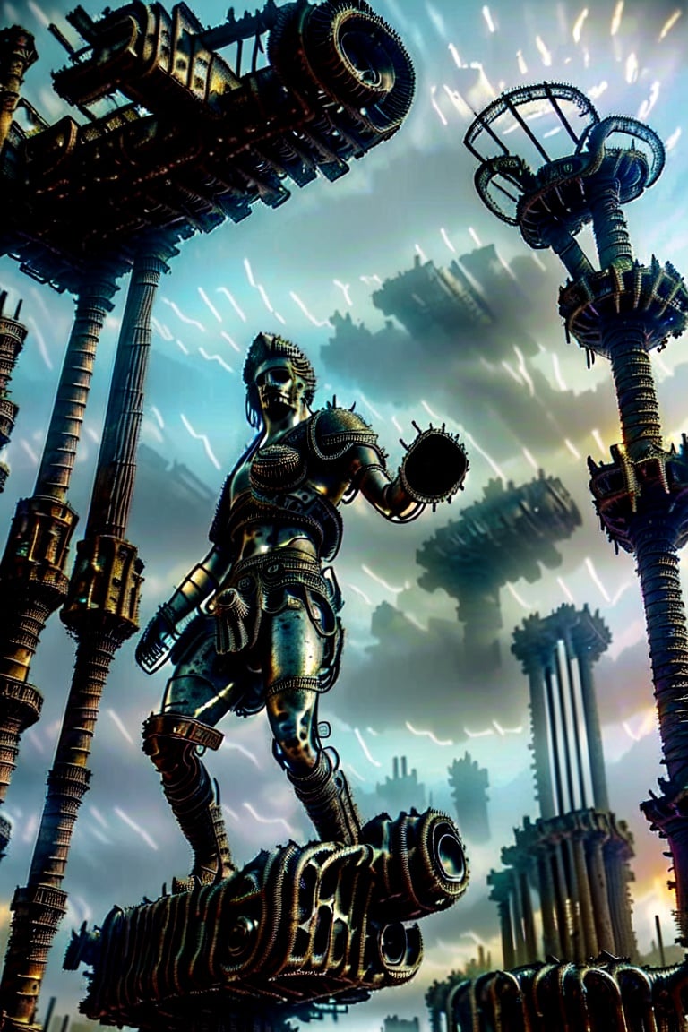 masterpiece, best quality, superior quality, intricate details, beautiful, aesthetic: 1.2 high quality, 8k, ruins, ((metal apollo statue,))
Ultra details, delicate and beautiful, real shadow. Diesel punk dystopian post apocalyptic world
landscape, post apocalyptic world, wasteland, game concept, concept art, jungle, city, dark art, destruction, details, cinematography