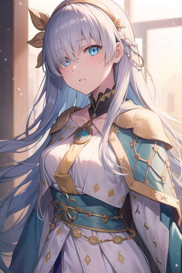 fgoanastasia, <lora:fgoanastasia-lora-nochekaiser:1>,anastasia, blue eyes, grey hair, hair between eyes, (hair over one eye:1.5), long hair, bangs,BREAK blue cloak, brown hairband, cloak, dress, fur trim, hairband, royal robe, sash, tachi-e, white dress, wide sleeves,BREAK looking at viewer,BREAK indoors,BREAK <lyco:GoodHands-beta2:1>, (masterpiece:1.2), best quality, high resolution, unity 8k wallpaper, (illustration:0.8), (beautiful detailed eyes:1.6), extremely detailed face, perfect lighting, extremely detailed CG, (perfect hands, perfect anatomy),