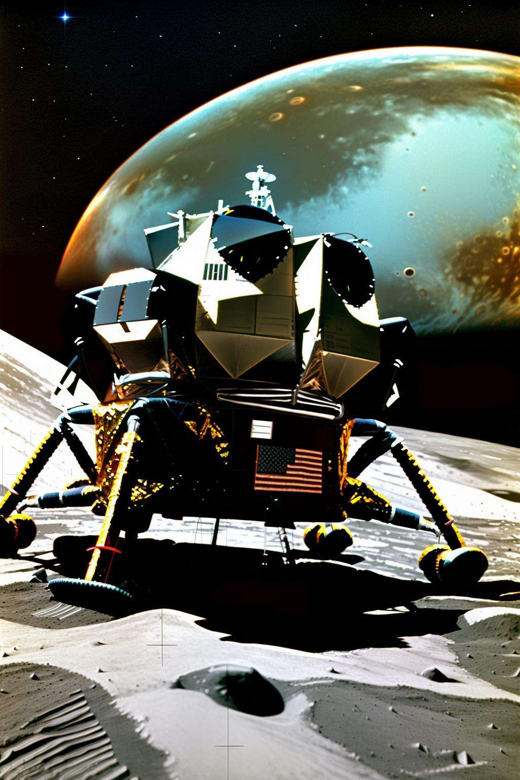 photo of the mission Apollo:1.4, apollo_style , deep black sky , space art , sci-fi , mars, venus, outher space