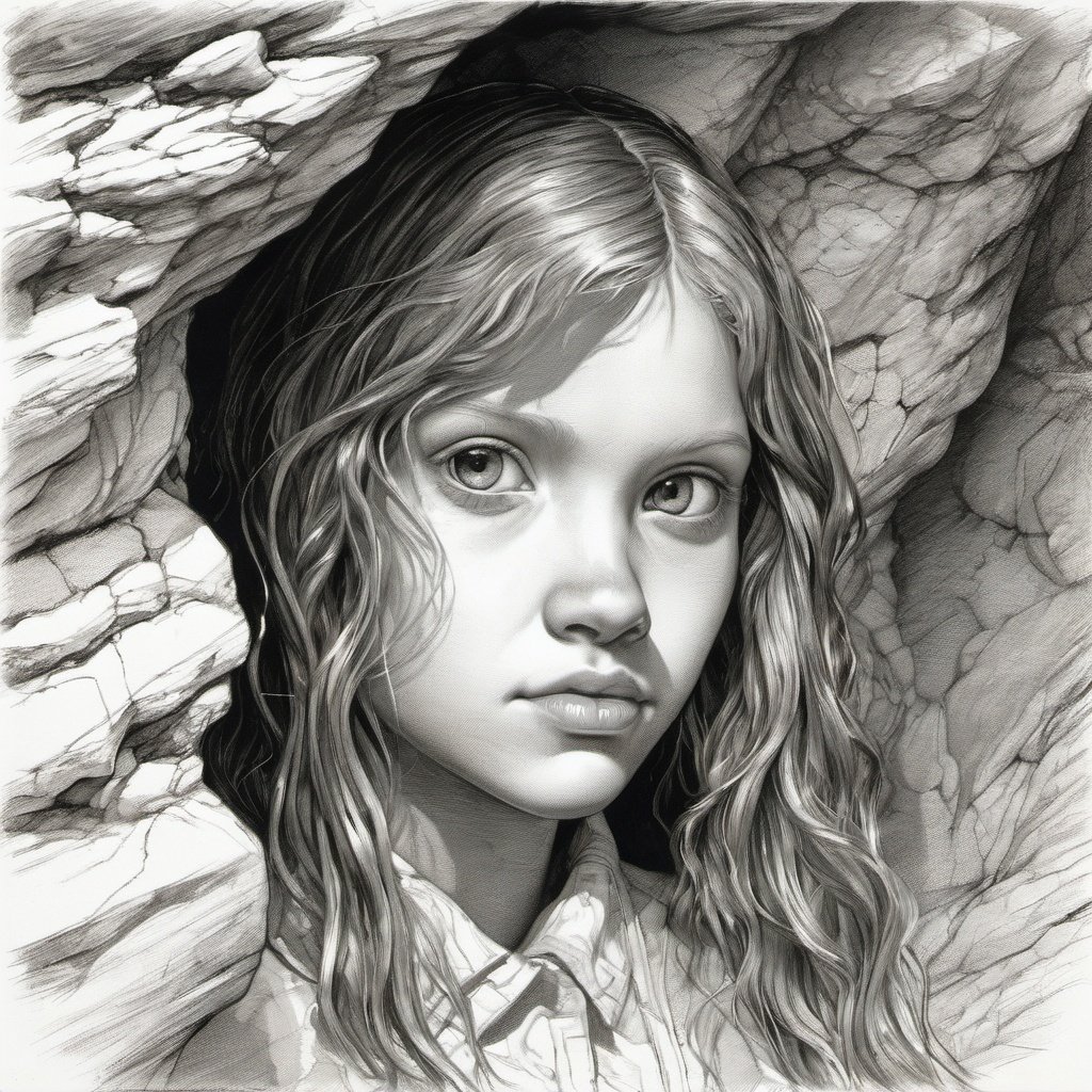 portrait of a girl in cave, by VVinchi