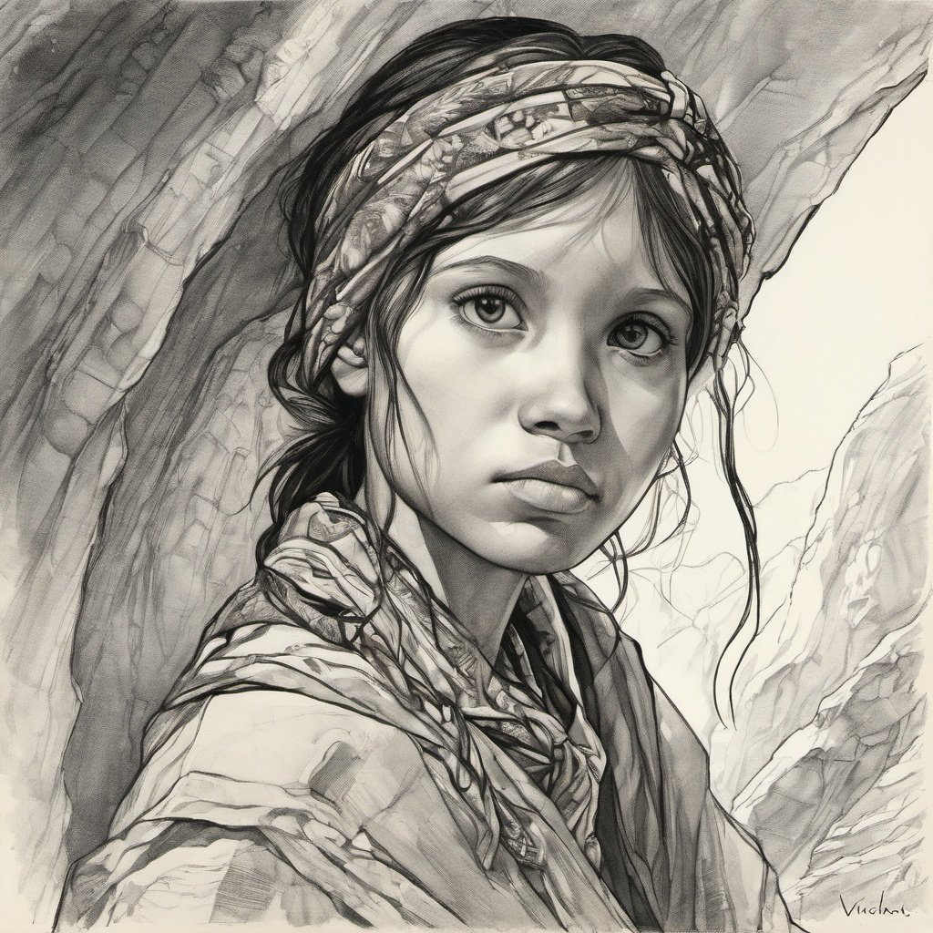 portrait of a girl in cave, by VVinchi