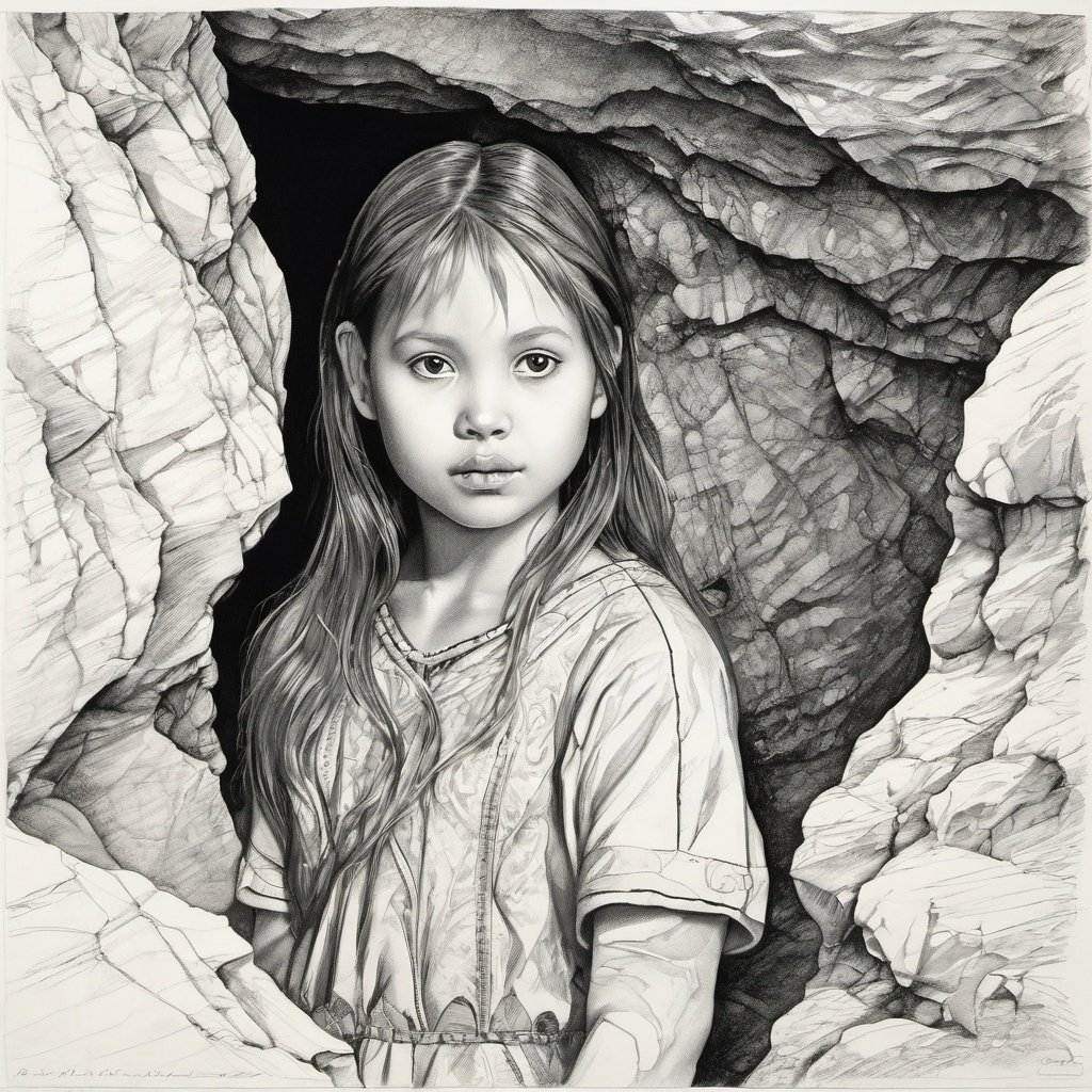 portrait of a girl in cave, by VVinchi