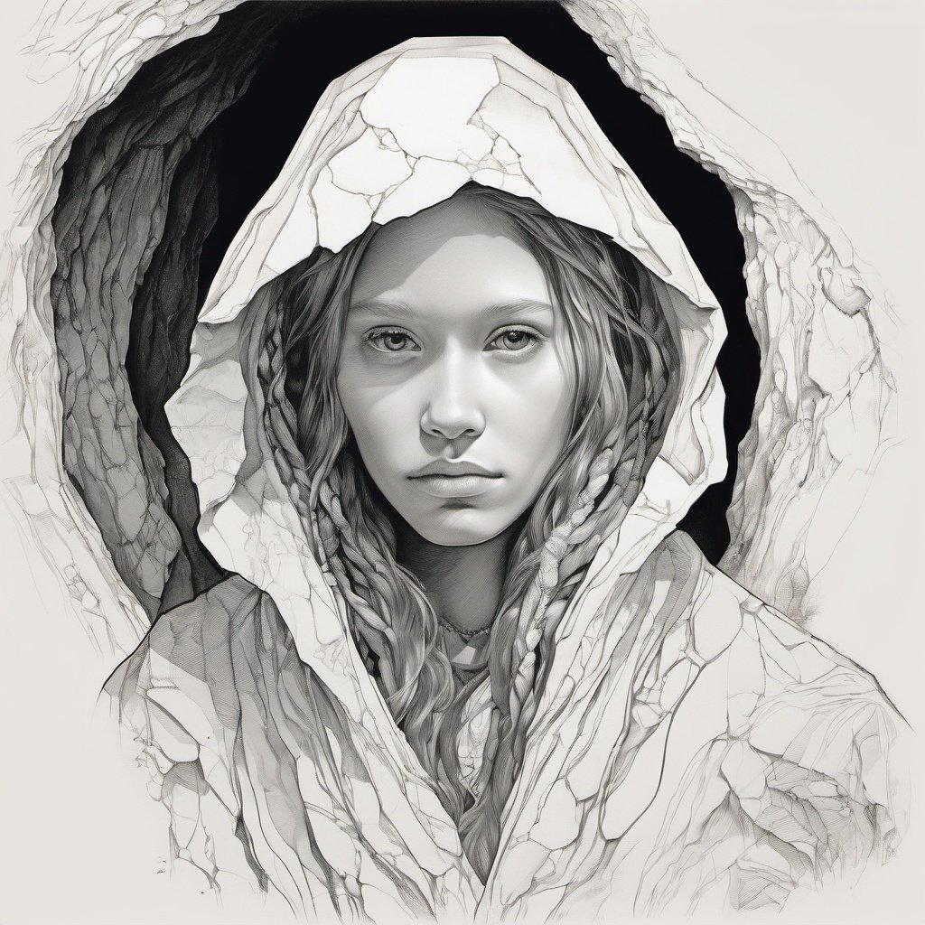 portrait of a girl in cave, by VVinchi