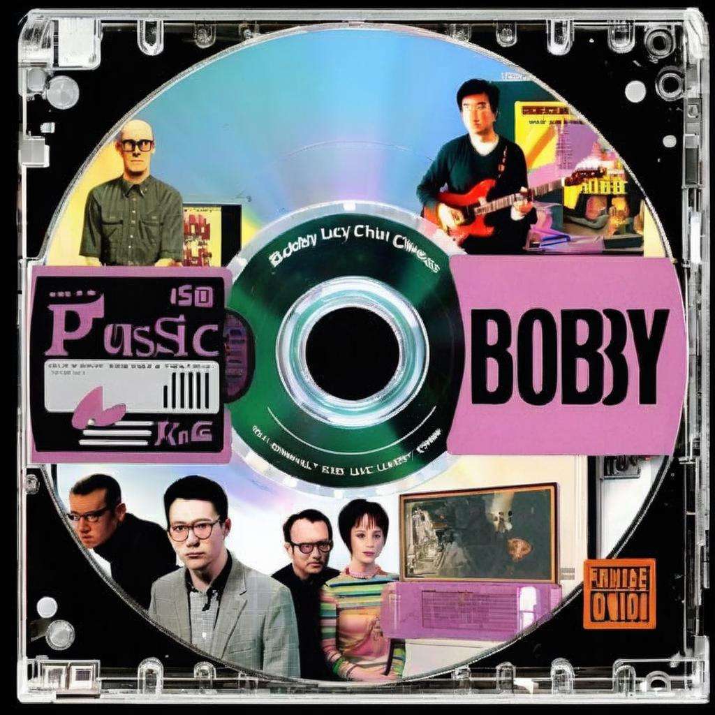 product photo cd ,cd_music , Bobby Chiu , Daniel Clowes , Lucy Knisley<lora:cd_music:1.0>