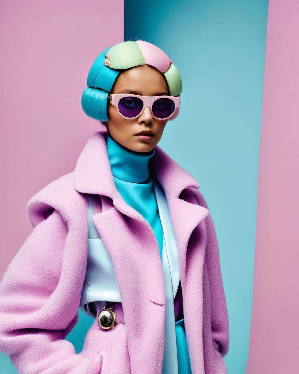 weird fashion, by Amina Muaddi, by Cem Hakko, by Mary-Kate Olsen , fashion photography , pastel colors, <lora:weird_fashion:1.0>