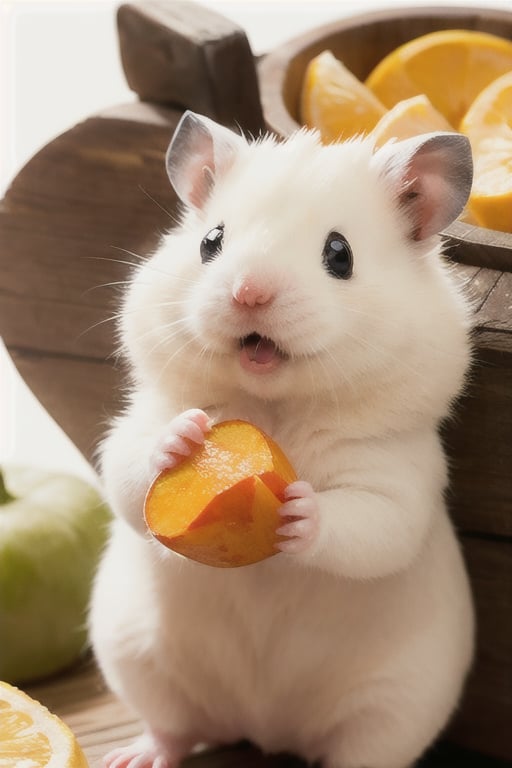 White Hamster,surprised,cutie,Detail,idle animation,eating,white wings,white background,angry,sweet potato