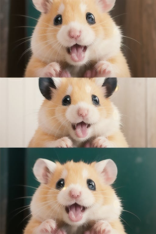 pink hamster,surprised,tongue out,cutie,Detail,idle animation