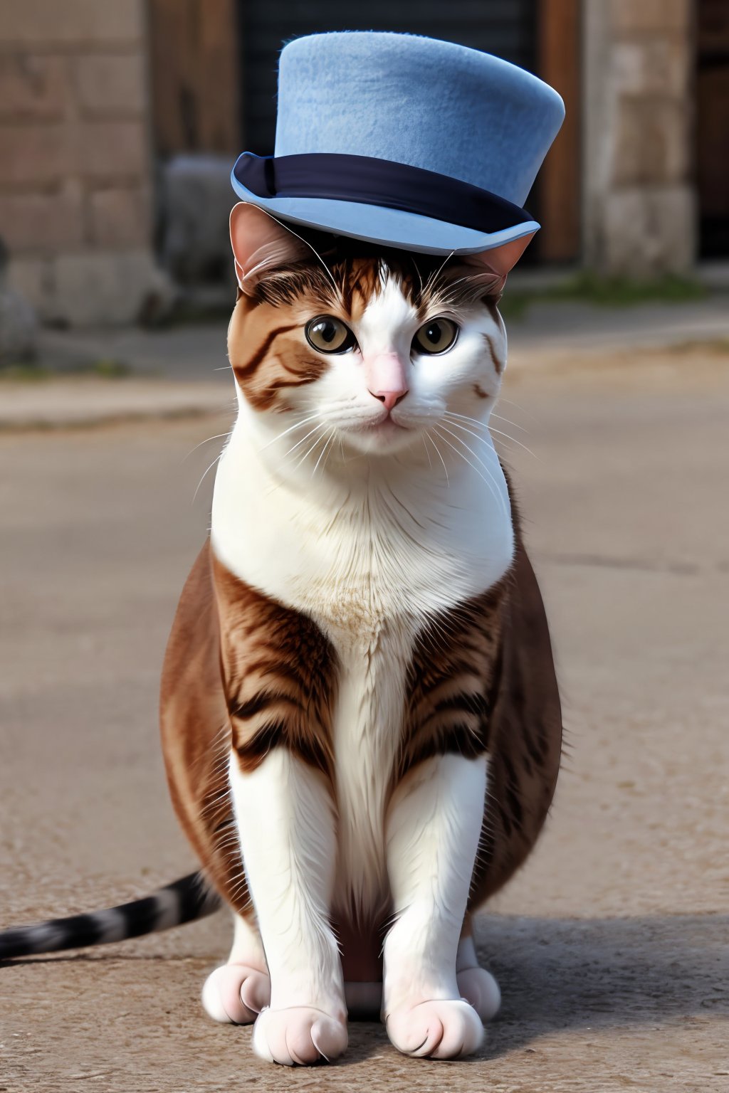 (absurdres, highres, ultra detailed, high resolution:1.1), cat, realistic, non-human, hairy, hat, cute, full body, (dressed animal, clothed animal:1.2),