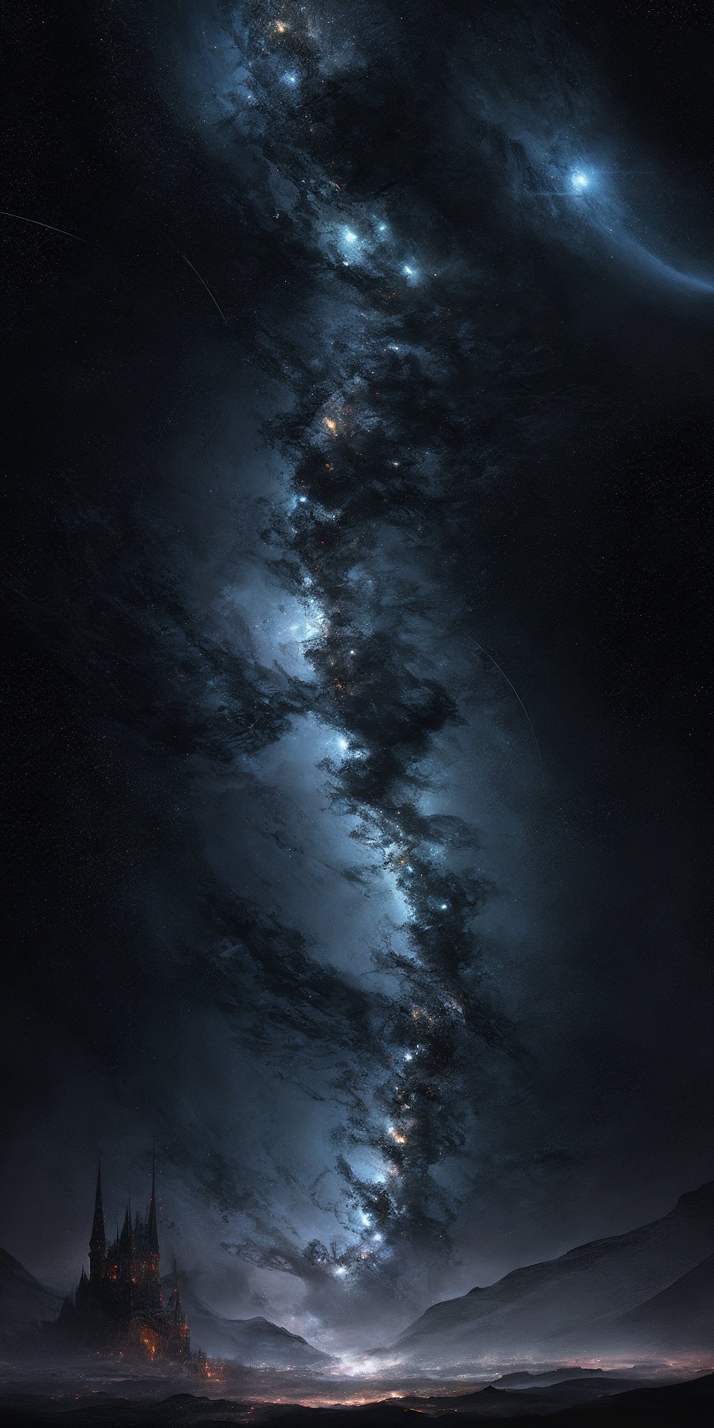 (((masterpiece,best quality))),((good structure,Good composition,good atomy)), ((clear, original,beautiful)),  outdoors,Universe, Mystery, Fantasy, Interstellar, Planet, Nebula, dark,  