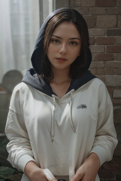 cinematic photo cinematic film still RAW photo, beautiful girl in a hoodie by a brick wall , looking at viewer,  photo, naked shirt, hyperdetailed photography, soft light, trending on ArtStation Pixiv, high detail, sharp focus, aesthetic, 8k uhd, DSLR, intricate details, soft lighting, high quality, <lora:j3s1-04:1:1> . shallow depth of field, vignette, highly detailed, high budget Hollywood movie, bokeh, cinemascope, moody, epic, gorgeous, film grain, grainy . 35mm photograph, film, bokeh, professional, 4k, highly detailed