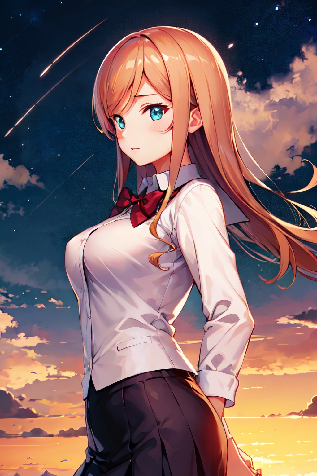 masterpiece, best quality, highres, 1girl, mirai, school uniform