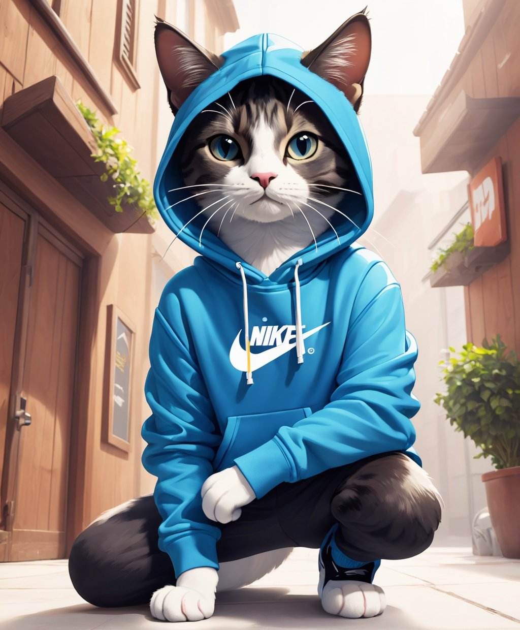 Feature a different cat each week wearing the Nike hoodie and engaging in funny "athletic" activities, and ask followers to nominate their cats.