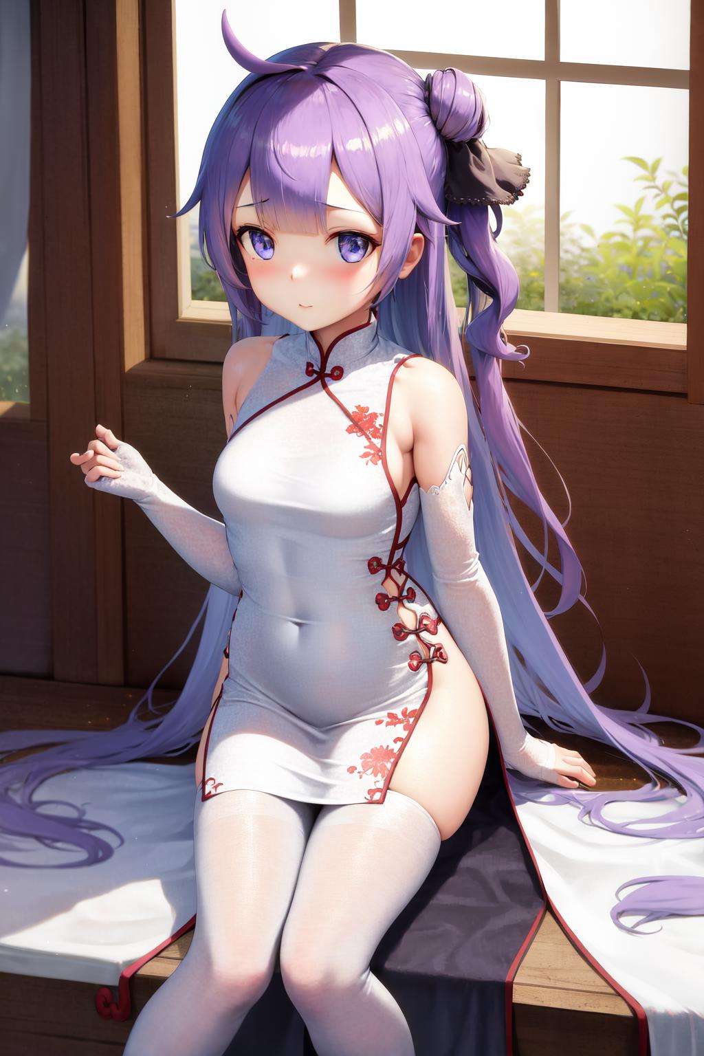 masterpiece, best quality, highres, 1girl, unicorn \(azur lane\), china dress <lora:unicorn:1>