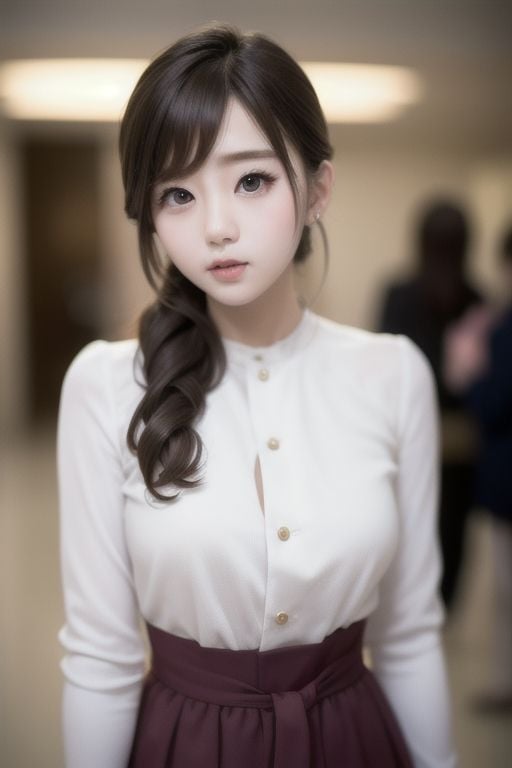delicate face, Detailed beautiful delicate eyes, Depth of field, Ray tracing, medium shot, perspective,20's,(Pretty Kpop girl group:1.2)+korean ulzzang face, 1woman, full body shot, beautiful face, big breasted, soft lighting,