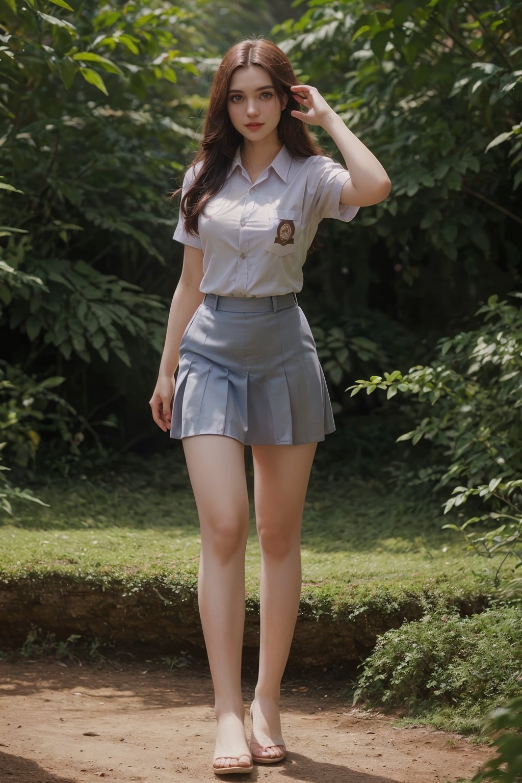 Hyperrealistic art cinematic photo ethereal fantasy concept art of sm4c3w3k, white clothes,full body  photo of the most beautiful bukub woman in the world wearing the sm4c3w3k, collared shirt,short sleeves, grey skirt, pocket,beautiful face,detail face,<lora:sm4c3w3k-05:0.8>  . magnificent, celestial, ethereal, painterly, epic, majestic, magical, fantasy art, cover art, dreamy . 35mm photograph, film, bokeh, professional, 4k, highly detailed . Extremely high-resolution details, photographic, realism pushed to extreme, fine texture, incredibly lifelike