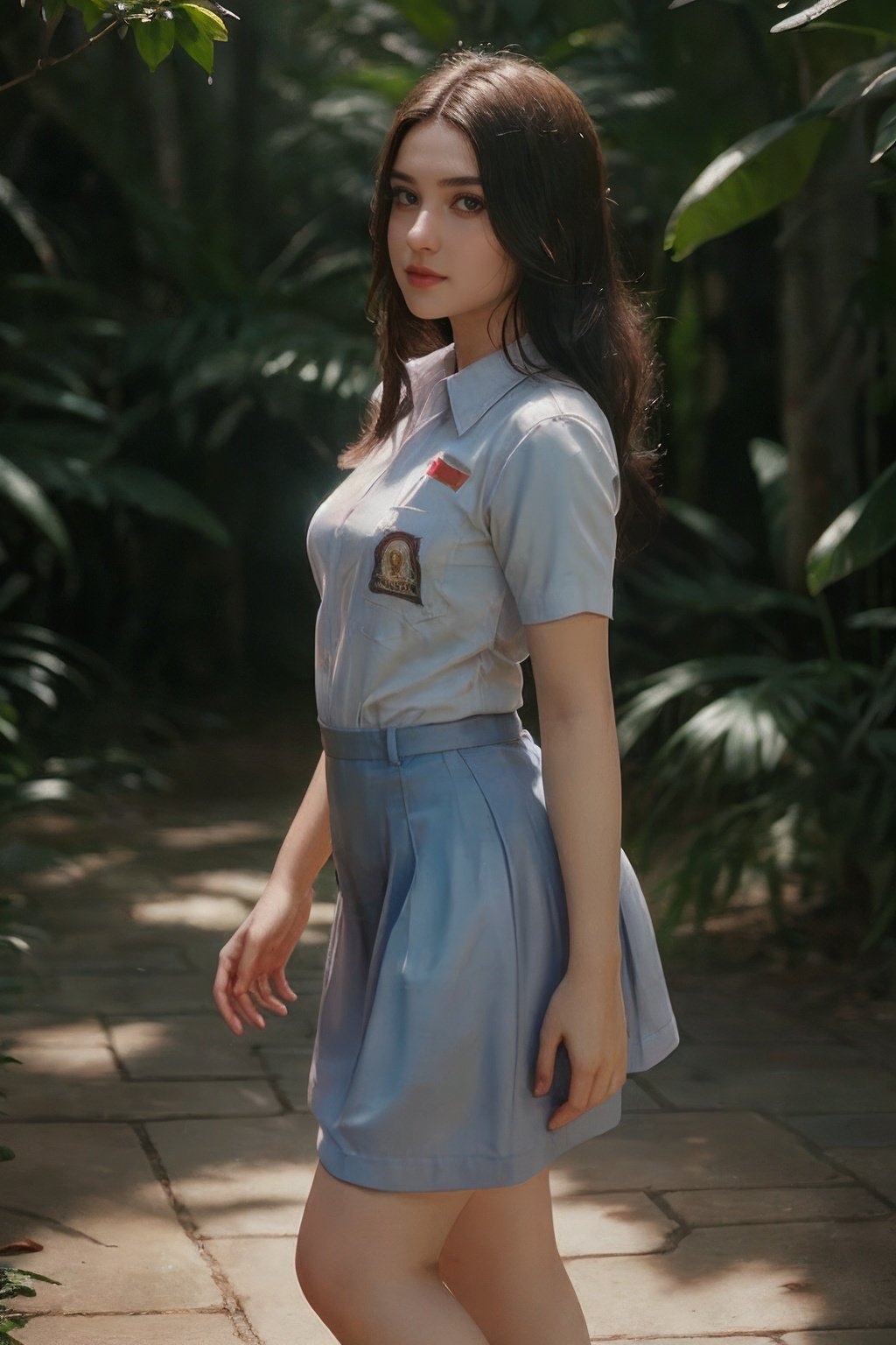 Hyperrealistic art cinematic photo ethereal fantasy concept art of sm4c3w3k, white clothes,full body  photo of the most beautiful bukub woman in the world wearing the sm4c3w3k, collared shirt,short sleeves, grey skirt, pocket,beautiful face,detail face,<lora:sm4c3w3k-05:1>  . magnificent, celestial, ethereal, painterly, epic, majestic, magical, fantasy art, cover art, dreamy . 35mm photograph, film, bokeh, professional, 4k, highly detailed . Extremely high-resolution details, photographic, realism pushed to extreme, fine texture, incredibly lifelike