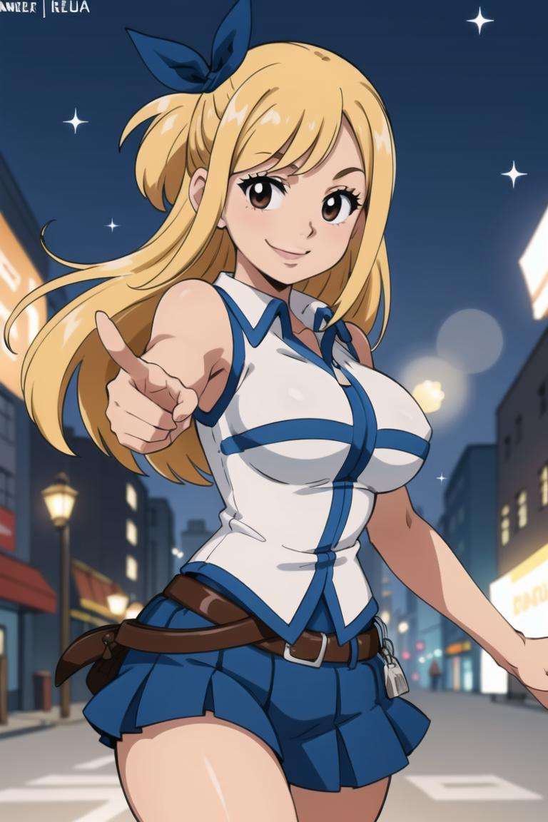 centered, award winning photo, (looking at viewer:1.2), | smile,  Lucy_Heartfilia, | | dynamic pose, bokeh, depth of field, cinematic composition, | <lora:Lucy_Heartfilia_Anime:0.8>