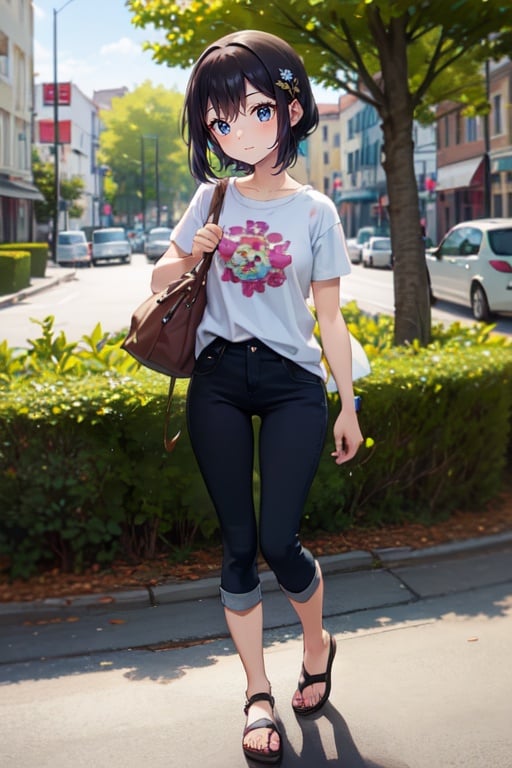 loli, cartoon, amber_eyes, park, masterpiece, casual_clothes