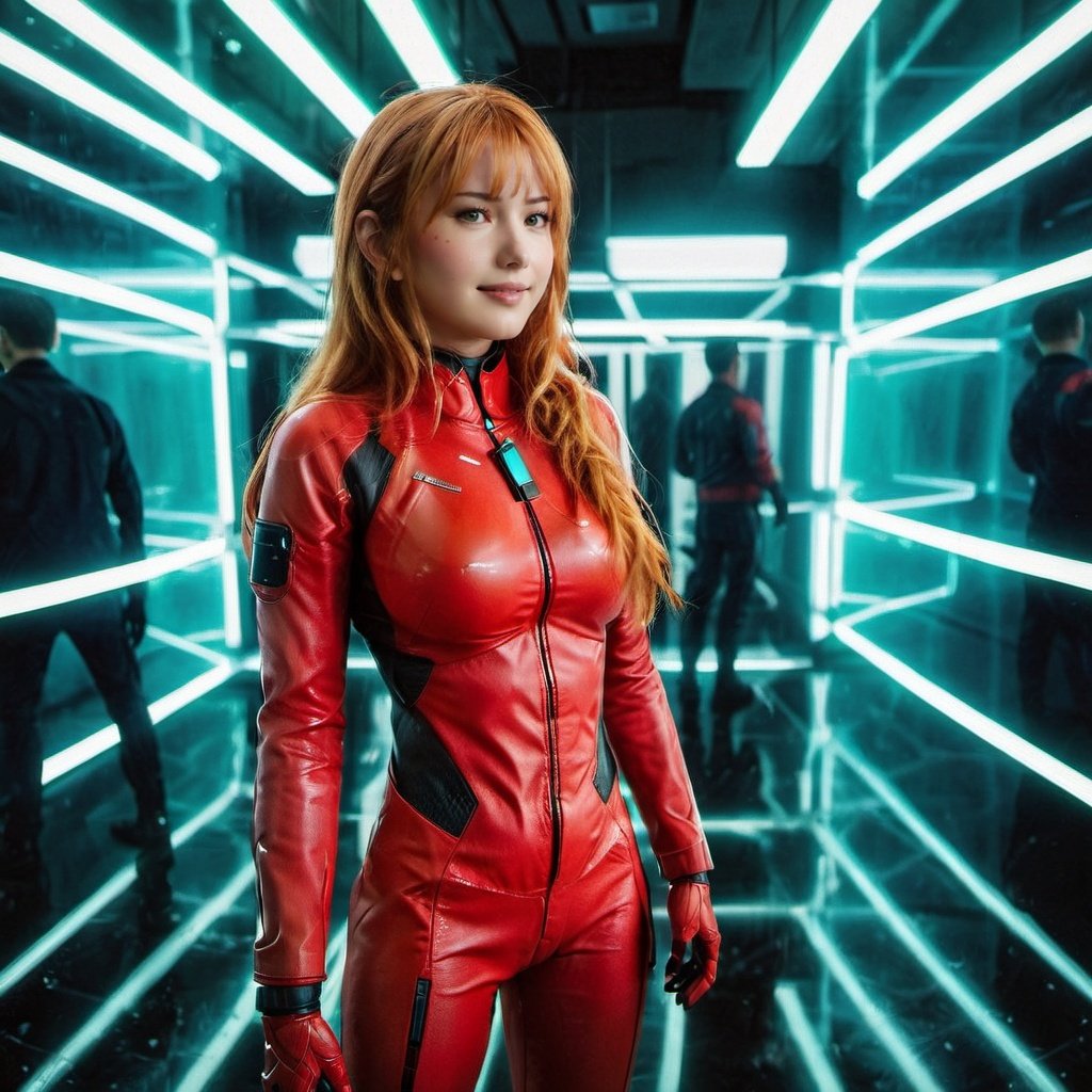 (best quality) , (masterpiece), souryuu asuka langley, enthusiastic, smile, red suit, in the cocpit of a avengelion, 8k, High detail RAW color photo, realistic, (photo realism:1. 4), highly detailed CG unified 8K wallpapers, physics-based rendering, cinematic lighting, (full body), (wide shot), (entire body), beautiful detailed eyes, ultra highres, photorealistic, 8k, hyperrealism, cinematic lighting, photography, <lora:geometrystyle:0.8> <lora:influencerai:0.5>