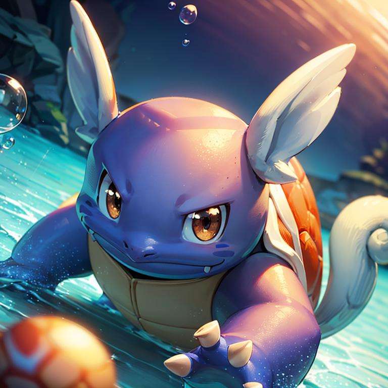 centered, award winning photo, (looking at viewer:1.2), |  Wartortle_Pokemon, |underwater, bubbles, | bokeh, depth of field, cinematic composition, | <lora:Wartortle_Pokemon_Anime:0.8>