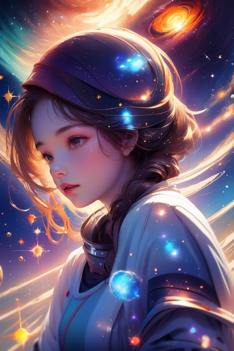 teens girl, Universe, planets, space, technology, nebulae, milky ways, stars