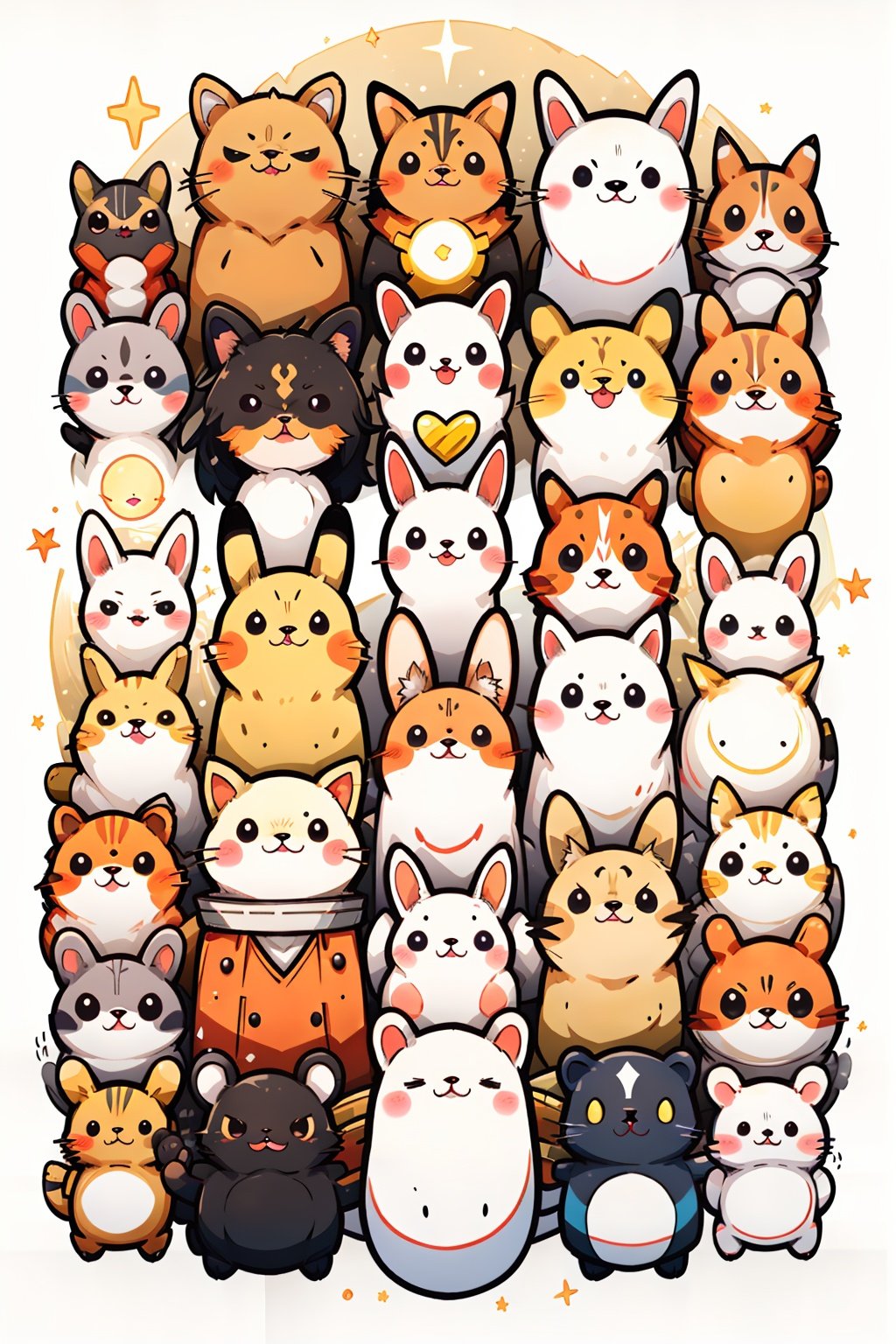 chick,too_many,stuffed_toy,stuffed_animal,stuffed_cat,:3,dog,hamster,teddy_bear,cat,ghost,bird,pokemon_\(creature\),kero,pumpkin,pikachu,jack-o'-lantern,bear,Kamado_Nezuko,WZRYbuzhihuowuYP