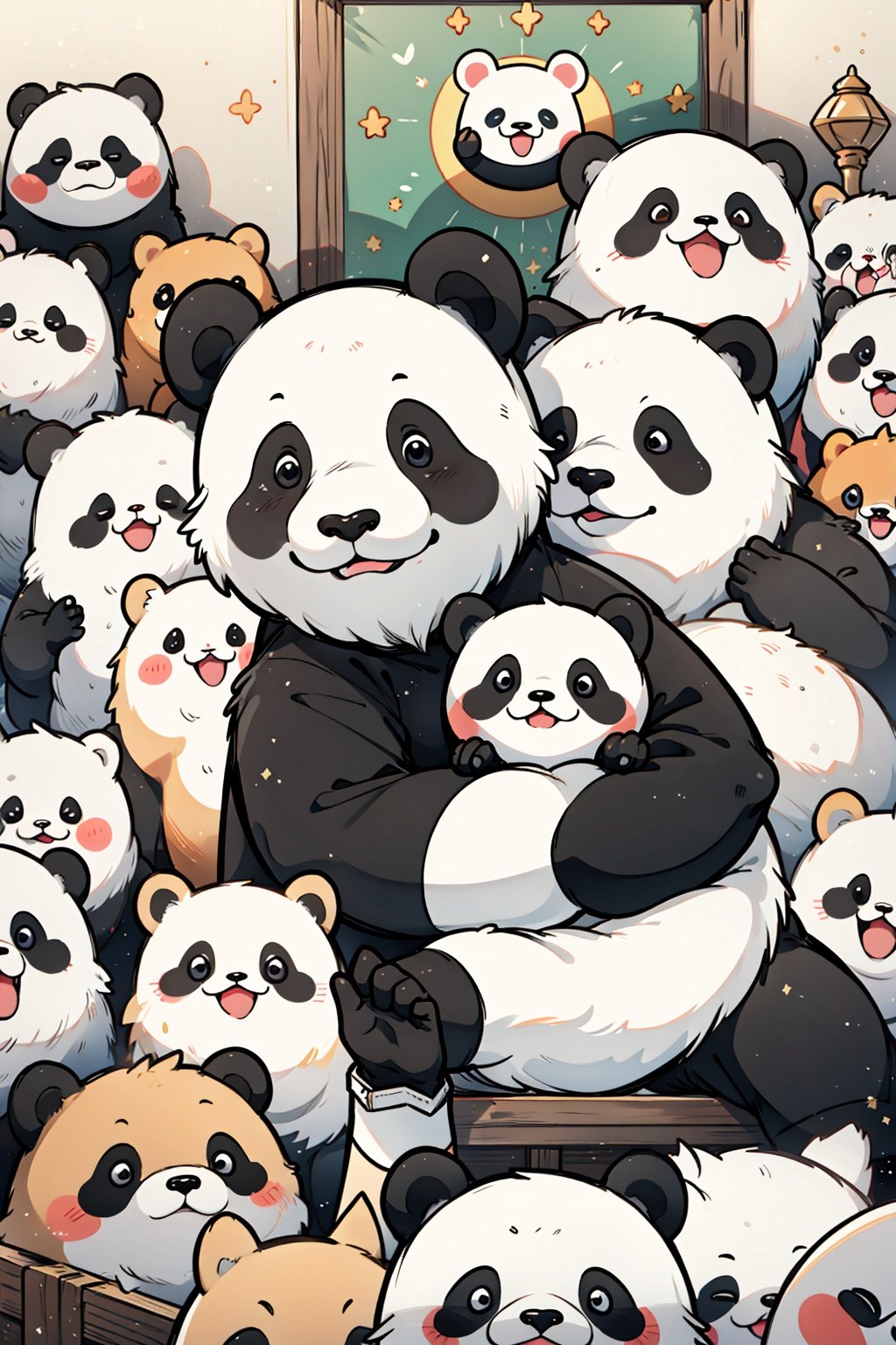 Animal emojis, (panda: 2.0),Crowded,