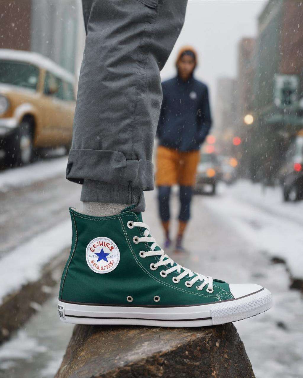 Converse Chuck Taylor seasonal collection, versatile style:0.6, photographed in different seasonal settings, showcasing their adaptability to various weather conditions and fashion trends, lifestyle shot:0.8.<lora:shoes:1.0>