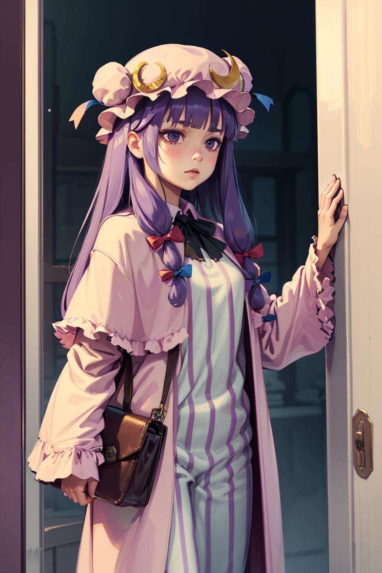 <lora:patchouli:0.9>, patchouli knowledge,solo,cowboy shot, 