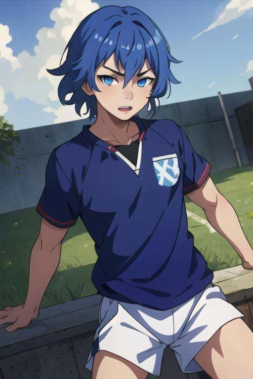 masterpiece, best quality, , 1boy, solo, male focus, looking at viewer, , , <lora:ayato_kirishima:0.72>, ayato_kirishima, blue hair, blue eyes, athletic wear, , world war 2, HD