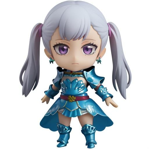 ((masterpiece)), (best quality), highres, ultra-detailed,nendroid, chibi, solo, simple background, white background, full body, noelle_silva, long hair, twintails, bangs, earring, jewelry, silver hair, purple eyes, mage dress, water armor, <lora:Nendroid:0.8>,  <lora:Noelle_Silva:0.8>