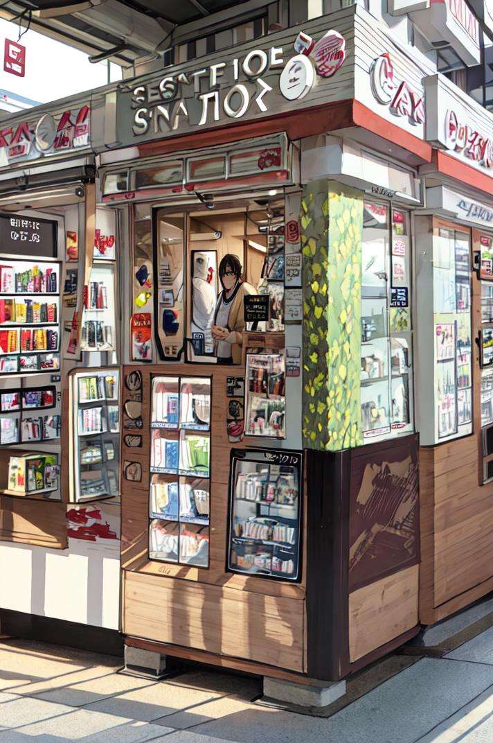 masterpiece, best quality, ultra-detailed, extremely detailed, illustration,STOKYO, STSDS, shop, convenience store, storefront, real world location, outdoors, building, <lora:STSDSi_V1_1_MIDD:1>