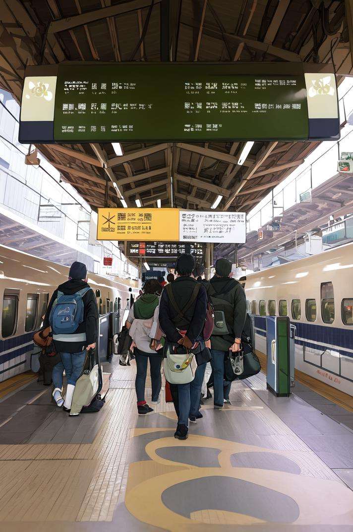 masterpiece, best quality, ultra-detailed, extremely detailed, illustration,kaidan, STOKYO, train station, 6+boys, multiple boys, scenery, indoors, bag, blurry, train interior, multiple girls, sitting, ground vehicle, blurry foreground, standing,  <lora:STOKYO_V2_1_MIDD:1>