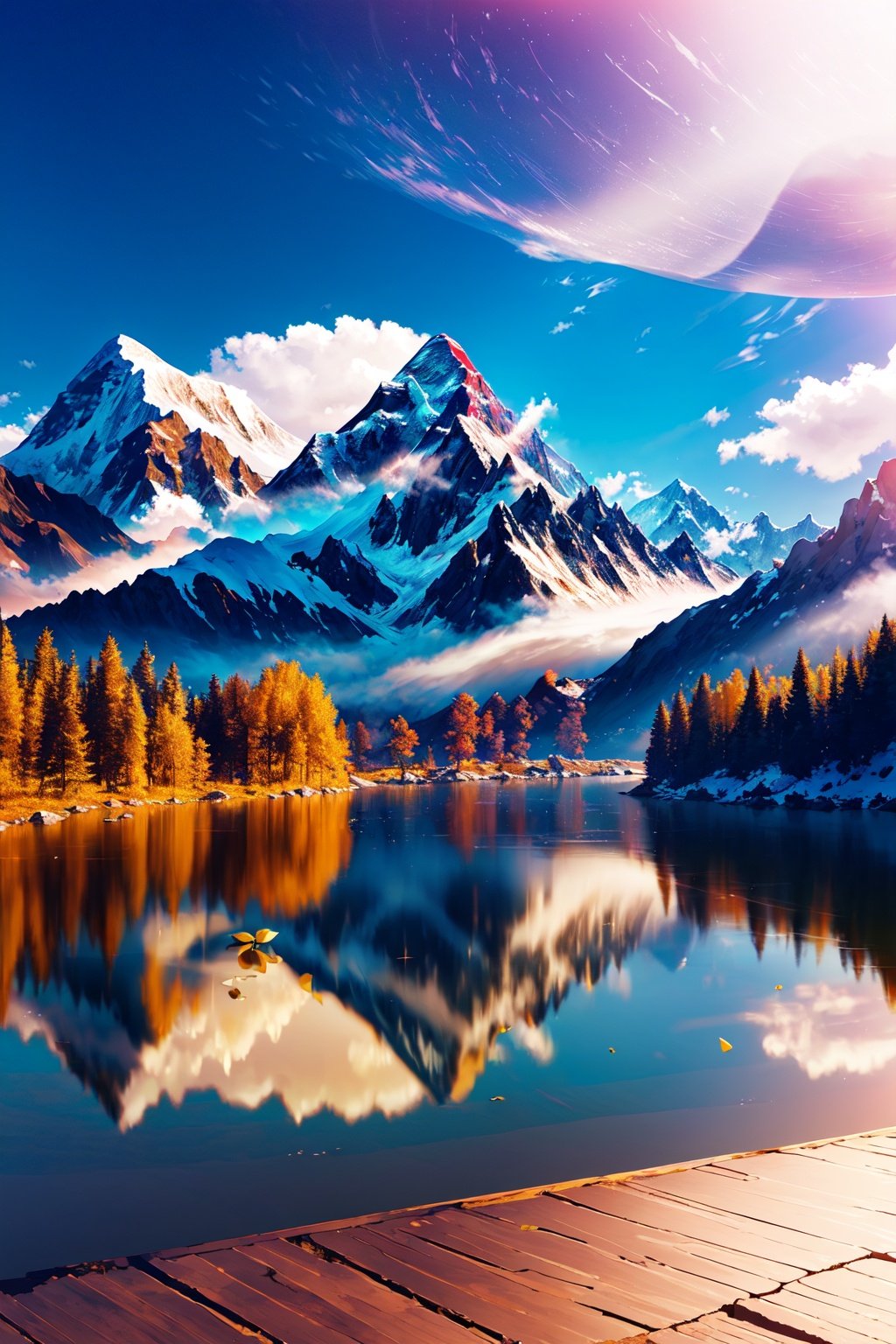 ((extremely detailed CG unity 8k wallpaper,masterpiece, best quality, ultra-detailed)),(mksks),finely detail, Depth of field (bloom),ray tracing,reflection light,floating,Mount Everest, Tibet, China