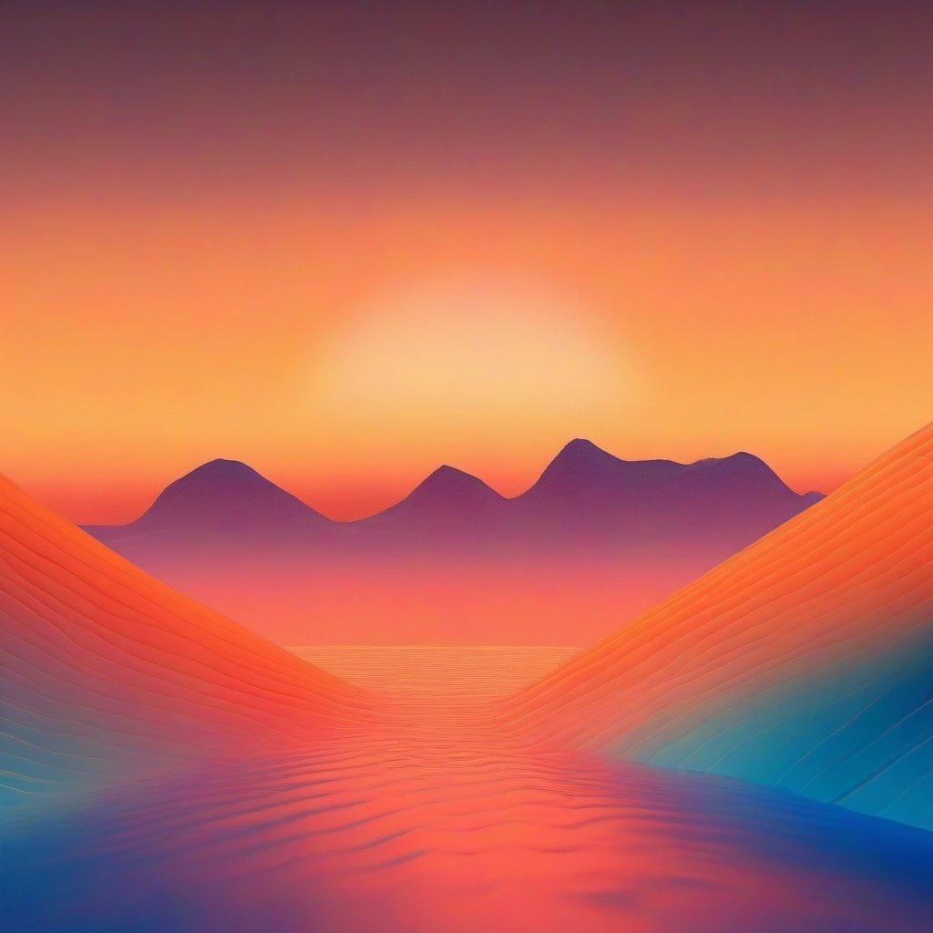 Dopamine Color, no humans, mountain, sunset, scenery, sky, outdoors, orange sky, gradient sky, sunrise, water, twilight